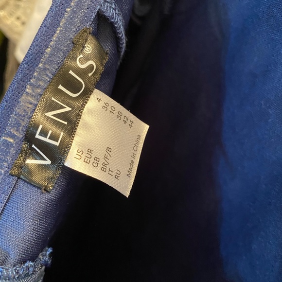 Venus - Sparkly Navy Dress with Bell Sleeves - Picture 2 of 3